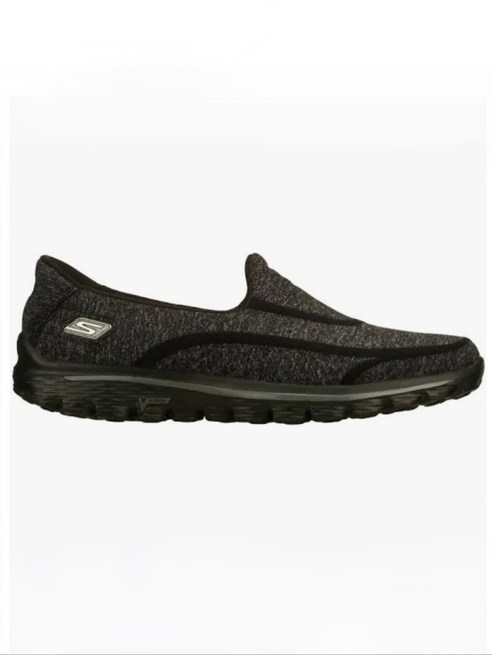 Skechers GOwalk 2 Super Sock 2 Charcoal/Black Slip‑On Walking Shoes W 8
